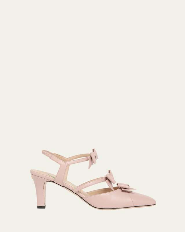 Bow VLOGO Strappy Leather Pumps